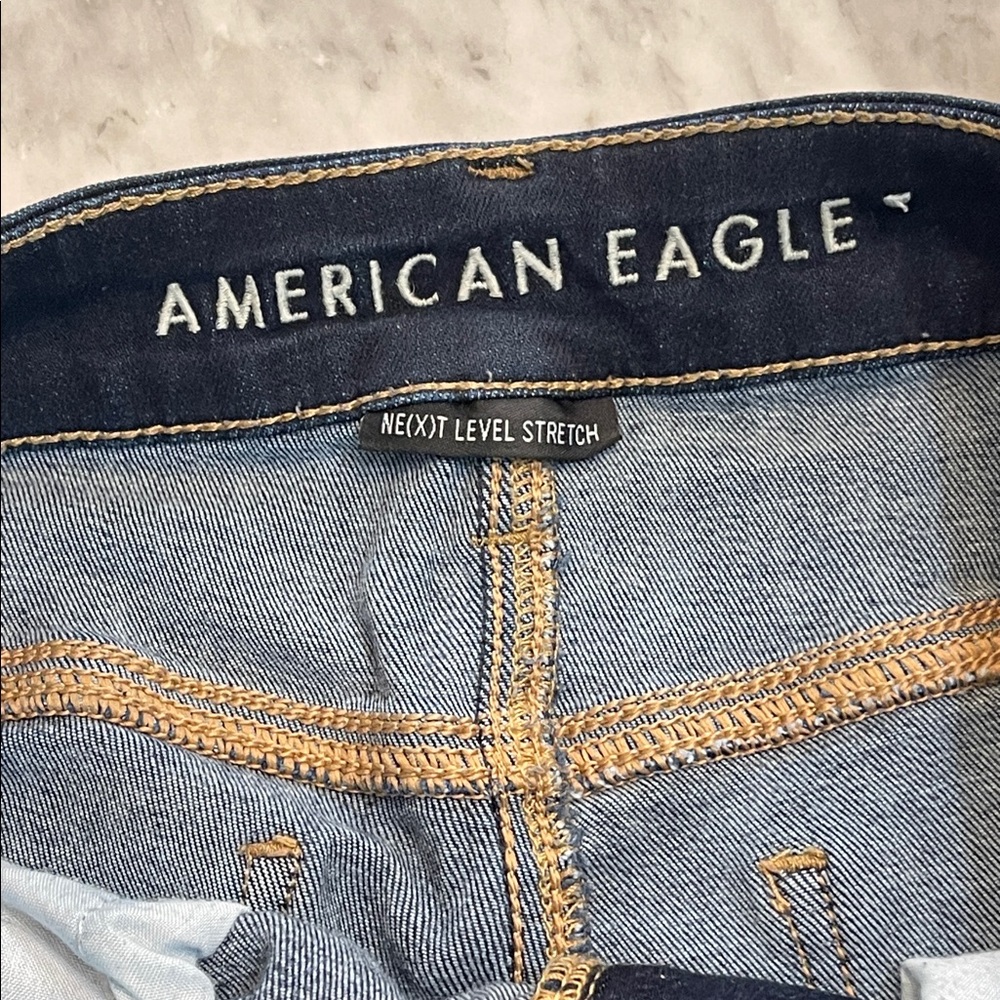 American Eagle Outfitters Dark Blue Straight Stretch  Jeans - Picture 5 of 6